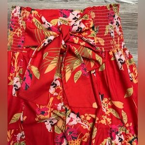 Floral Red Women's Pants
